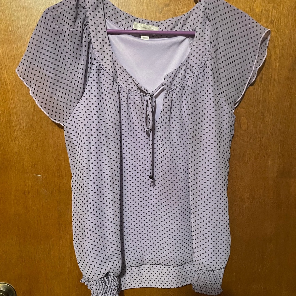 Swiss polka dotted summer top
